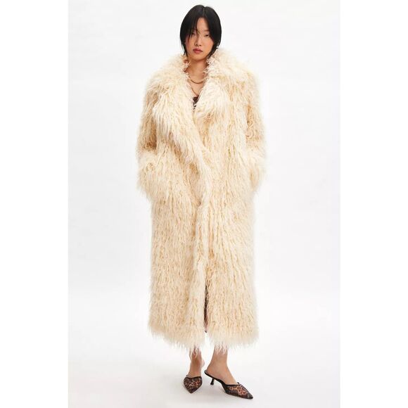New Urban Outfitter Kimchi Blue Connor Faux Fur Longline Coat size SP - Picture 1 of 8